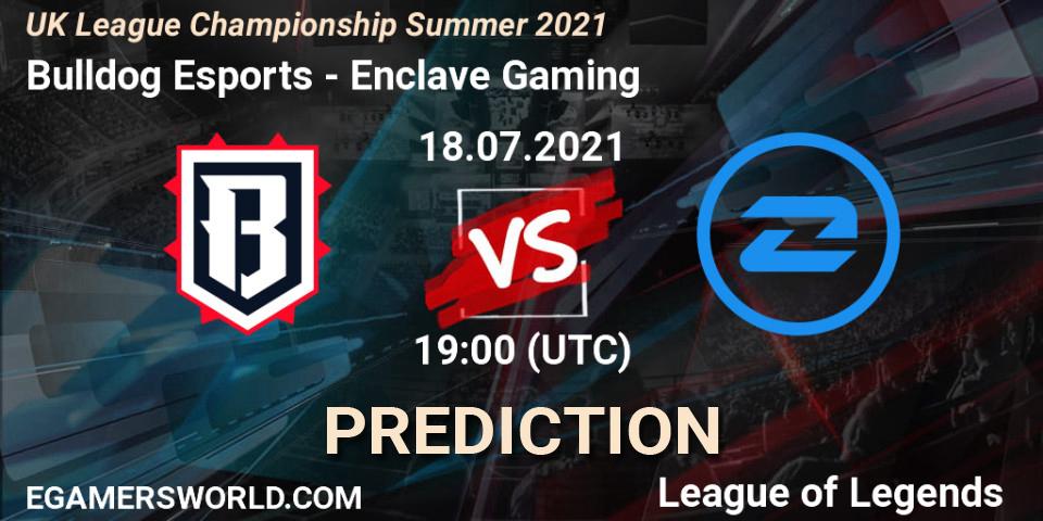 Bulldog Esports - Enclave Gaming: прогноз. 18.07.2021 at 19:00, LoL, UK League Championship Summer 2021