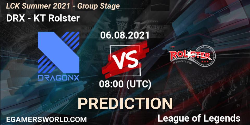 DRX - KT Rolster: прогноз. 06.08.2021 at 08:00, LoL, LCK Summer 2021 - Group Stage