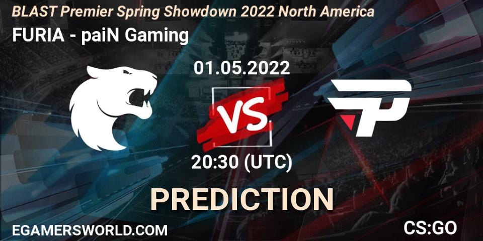 FURIA - paiN Gaming: прогноз. 01.05.2022 at 21:05, Counter-Strike (CS2), BLAST Premier Spring Showdown 2022 North America
