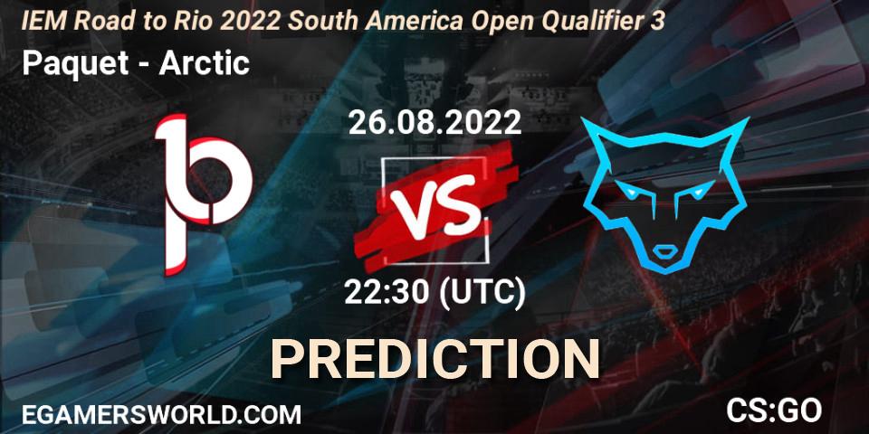 Paquetá - Arctic: прогноз. 26.08.2022 at 22:30, Counter-Strike (CS2), IEM Road to Rio 2022 South America Open Qualifier 3