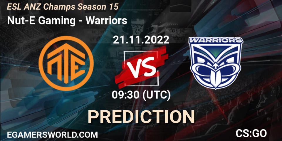 Nut-E Gaming - Warriors: прогноз. 21.11.22, CS2 (CS:GO), ESL ANZ Champs Season 15