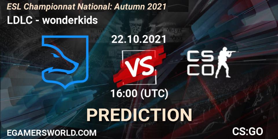 LDLC - wonderkids: прогноз. 22.10.2021 at 17:00, Counter-Strike (CS2), ESL Championnat National: Autumn 2021