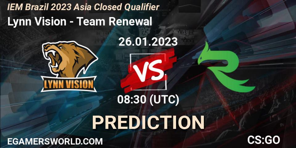 Lynn Vision - Team Renewal: прогноз. 26.01.2023 at 08:30, Counter-Strike (CS2), IEM Brazil Rio 2023 Asia Closed Qualifier
