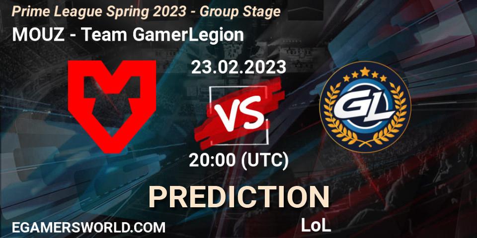 MOUZ - Team GamerLegion: прогноз. 23.02.2023 at 17:00, LoL, Prime League Spring 2023 - Group Stage