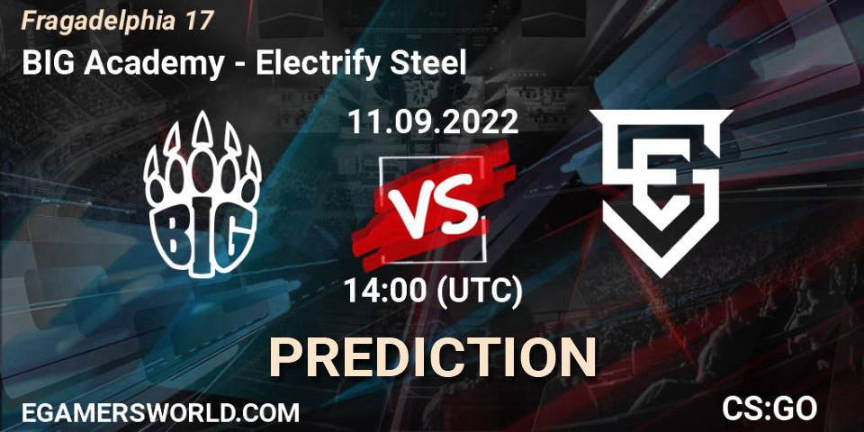 BIG Academy - Electrify Steel: прогноз. 11.09.2022 at 14:10, Counter-Strike (CS2), Fragadelphia 17