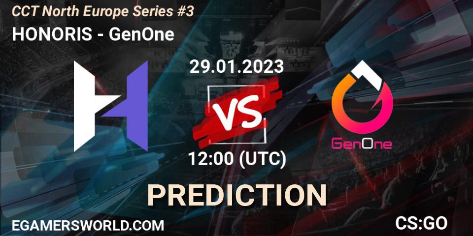 HONORIS - GenOne: прогноз. 29.01.2023 at 12:00, Counter-Strike (CS2), CCT North Europe Series #3