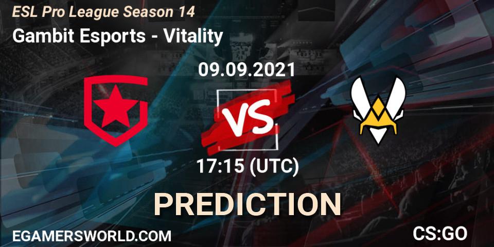 Gambit Esports - Vitality: прогноз. 09.09.2021 at 17:55, Counter-Strike (CS2), ESL Pro League Season 14