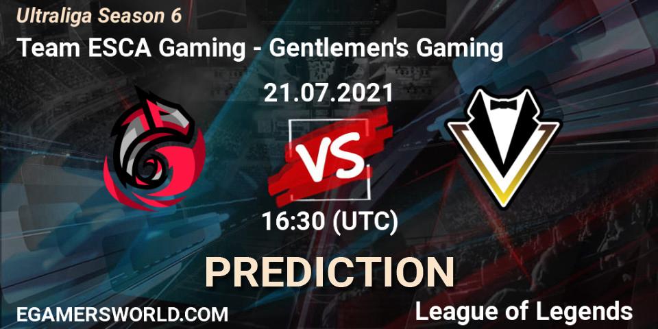 Team ESCA Gaming - Gentlemen's Gaming: прогноз. 29.06.2021 at 15:30, LoL, Ultraliga Season 6