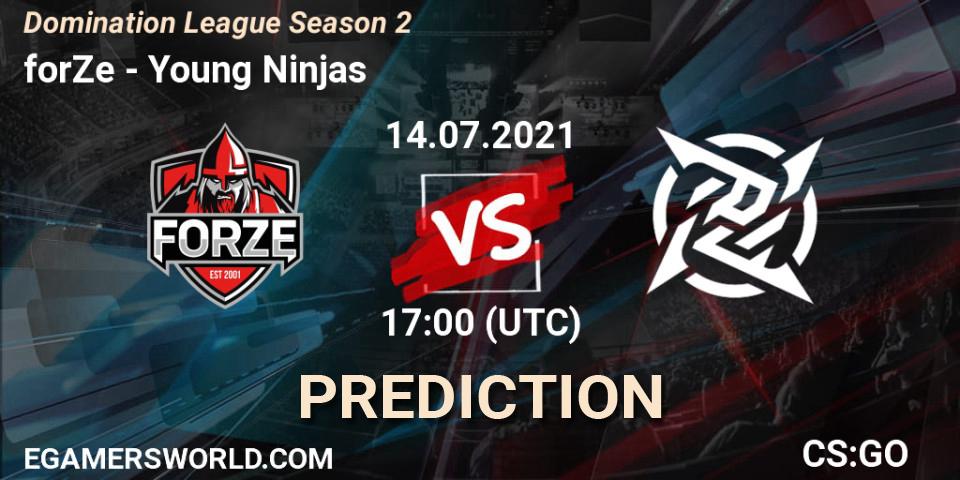 forZe - Young Ninjas: прогноз. 14.07.21, CS2 (CS:GO), Domination League Season 2