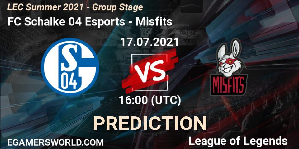 FC Schalke 04 Esports - Misfits: прогноз. 26.06.2021 at 16:00, LoL, LEC Summer 2021 - Group Stage