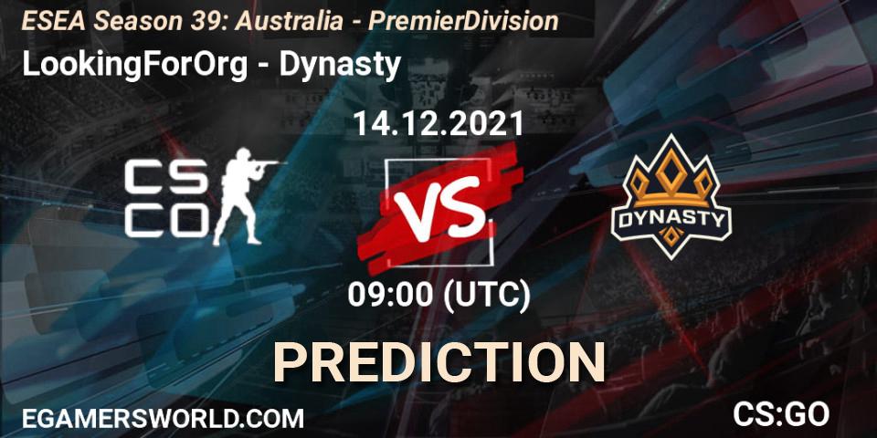 LookingForOrg - Hazard: прогноз. 15.12.2021 at 09:00, Counter-Strike (CS2), ESEA Season 39: Australia - Premier Division