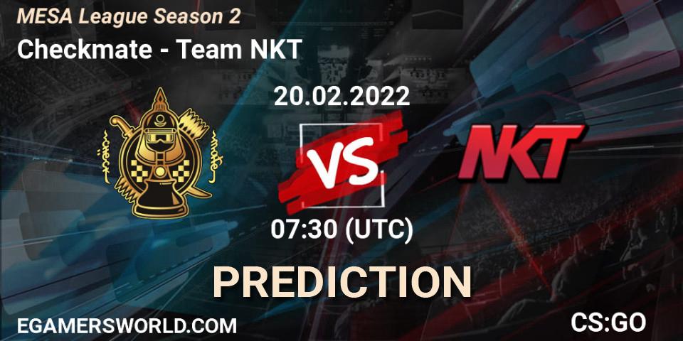 Checkmate - Team NKT: прогноз. 19.02.22, CS2 (CS:GO), MESA League Season 2