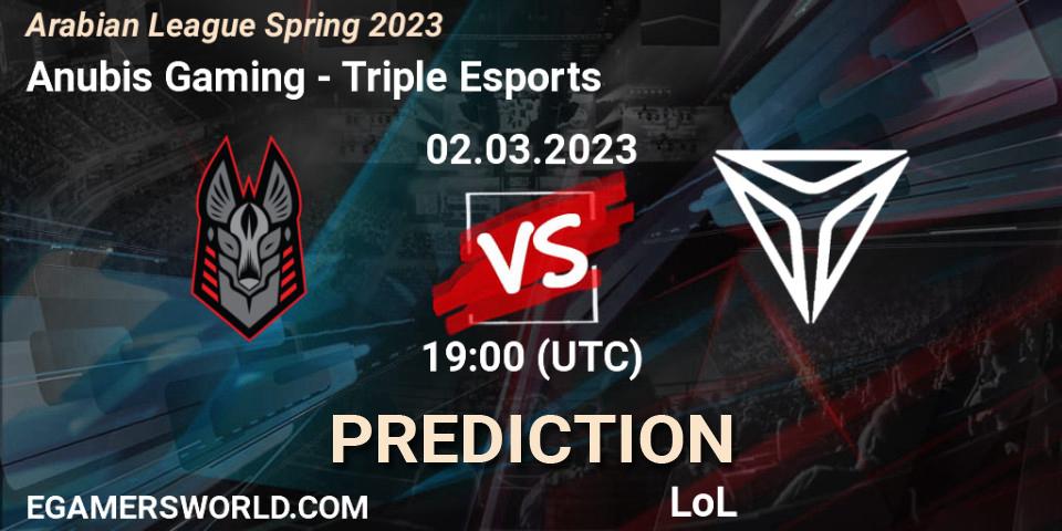 Anubis Gaming - Triple Esports: прогноз. 09.02.23, LoL, Arabian League Spring 2023