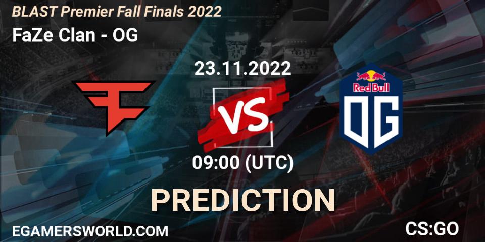 FaZe Clan - OG: прогноз. 23.11.22, CS2 (CS:GO), BLAST Premier Fall Finals 2022