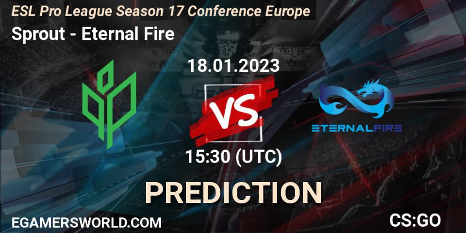 Sprout - Eternal Fire: прогноз. 18.01.2023 at 15:30, Counter-Strike (CS2), ESL Pro League Season 17 Conference Europe
