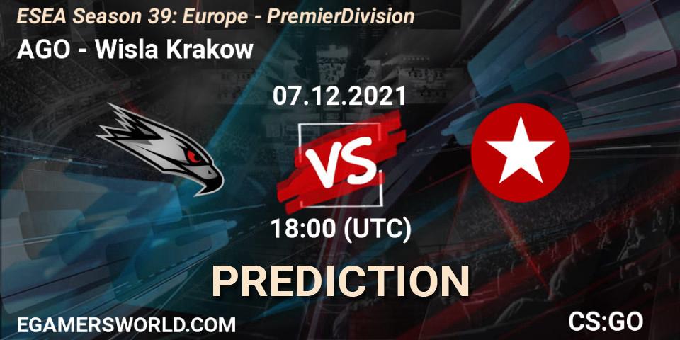AGO - Wisla Krakow: прогноз. 07.12.2021 at 18:15, Counter-Strike (CS2), ESEA Season 39: Europe - Premier Division