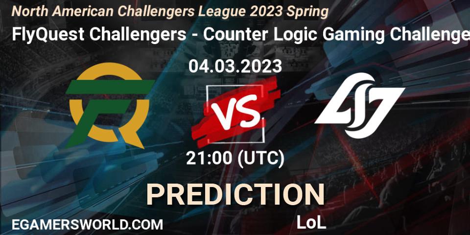 FlyQuest Challengers - Counter Logic Gaming Challengers: прогноз. 04.03.2023 at 21:00, LoL, NACL 2023 Spring - Group Stage