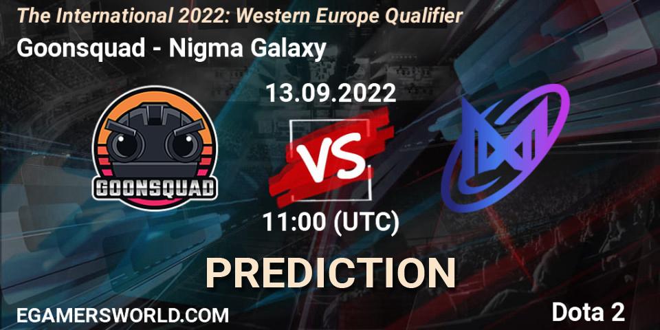 Goonsquad - Nigma Galaxy: прогноз. 13.09.2022 at 10:10, Dota 2, The International 2022: Western Europe Qualifier