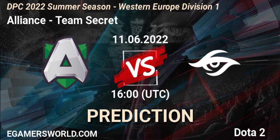 Alliance - Team Secret: прогноз. 11.06.22, Dota 2, DPC WEU 2021/2022 Tour 3: Division I