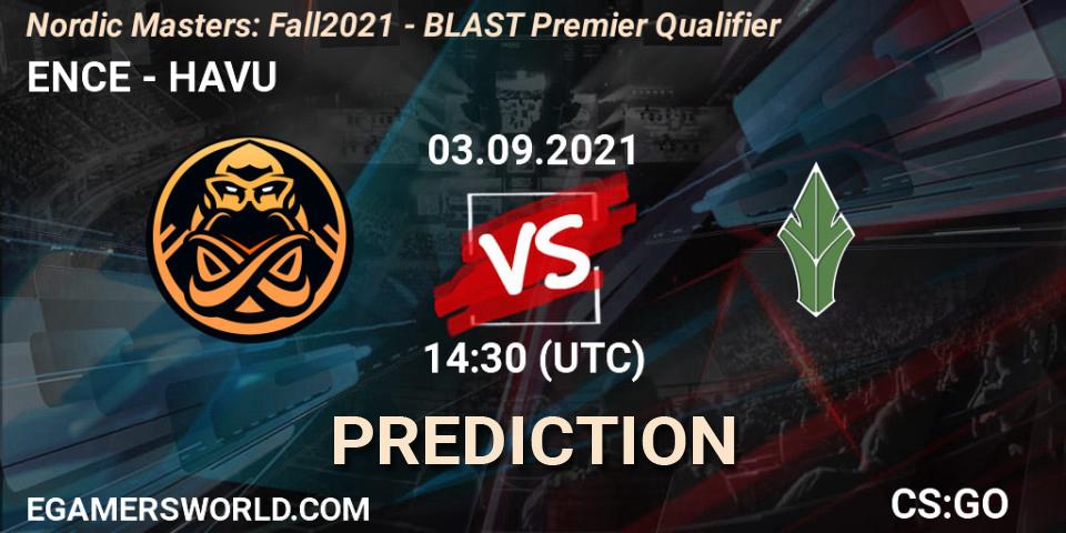 ENCE - HAVU: прогноз. 03.09.2021 at 14:30, Counter-Strike (CS2), Nordic Masters: Fall 2021 - BLAST Premier Qualifier