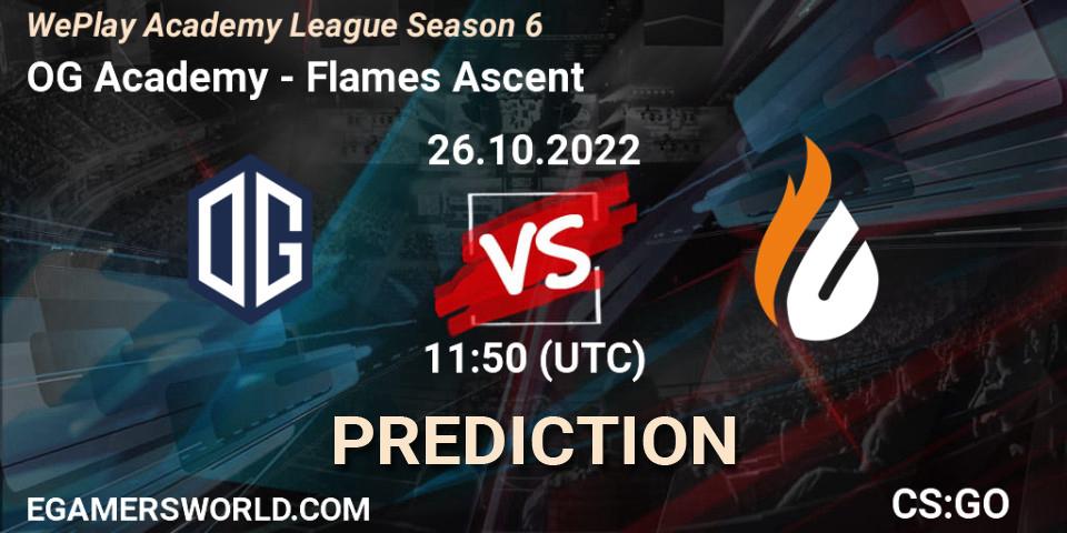 OG Academy - Flames Ascent: прогноз. 26.10.2022 at 11:50, Counter-Strike (CS2), WePlay Academy League Season 6