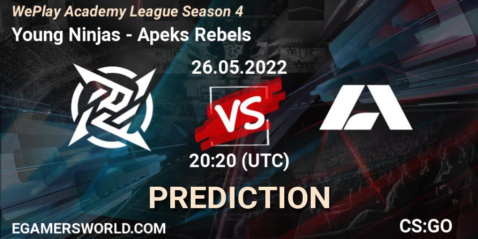 Young Ninjas - Apeks Rebels: прогноз. 26.05.2022 at 20:20, Counter-Strike (CS2), WePlay Academy League Season 4