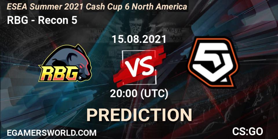 RBG - Recon 5: прогноз. 15.08.21, CS2 (CS:GO), ESEA Cash Cup: North America - Summer 2021 #6