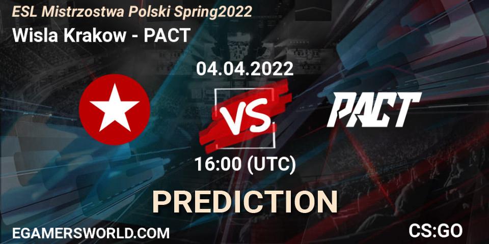 Wisla Krakow - PACT: прогноз. 04.04.2022 at 16:00, Counter-Strike (CS2), ESL Mistrzostwa Polski Spring 2022