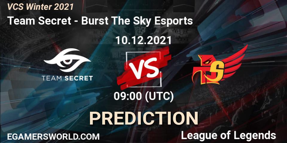Team Secret - Burst The Sky Esports: прогноз. 10.12.2021 at 09:00, LoL, VCS Winter 2021