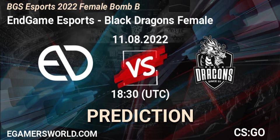 EndGame Esports - Black Dragons Female: прогноз. 11.08.2022 at 18:30, Counter-Strike (CS2), Monster Energy BGS Bomb B Women Cup 2022