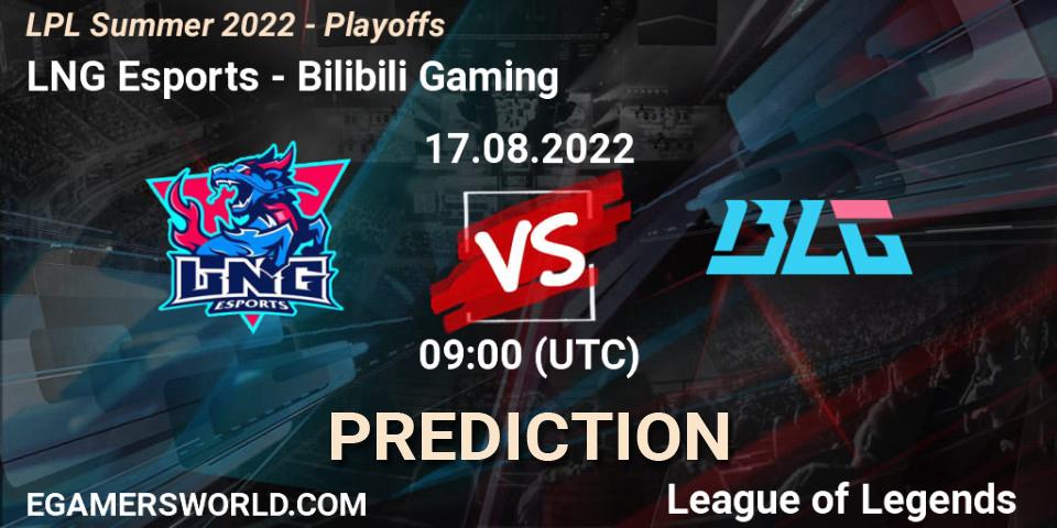 LNG Esports - Bilibili Gaming: прогноз. 17.08.2022 at 09:00, LoL, LPL Summer 2022 - Playoffs