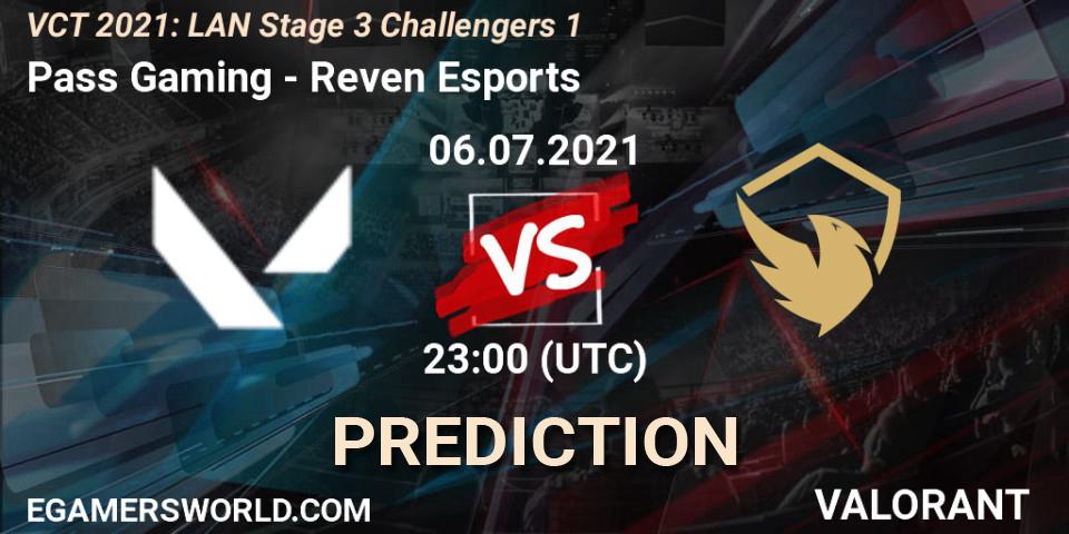 Pass Gaming - Reven Esports: прогноз. 06.07.2021 at 23:00, VALORANT, VCT 2021: LAN Stage 3 Challengers 1