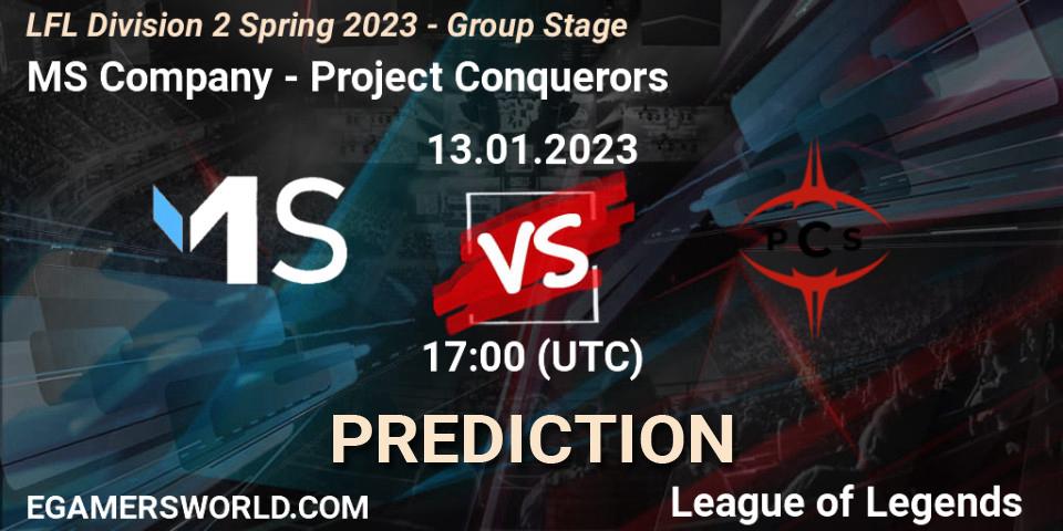 MS Company - Project Conquerors: прогноз. 13.01.2023 at 17:00, LoL, LFL Division 2 Spring 2023 - Group Stage