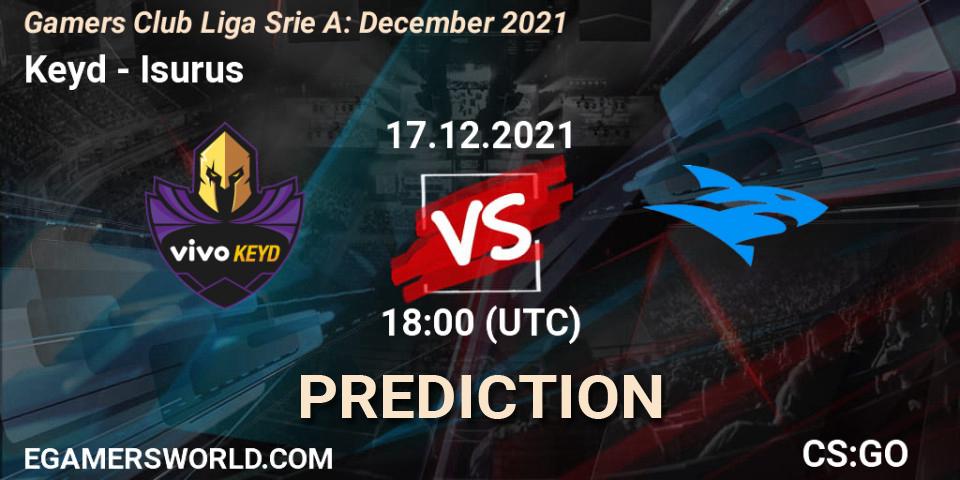 Keyd - Isurus: прогноз. 17.12.2021 at 18:00, Counter-Strike (CS2), Gamers Club Liga Série A: December 2021