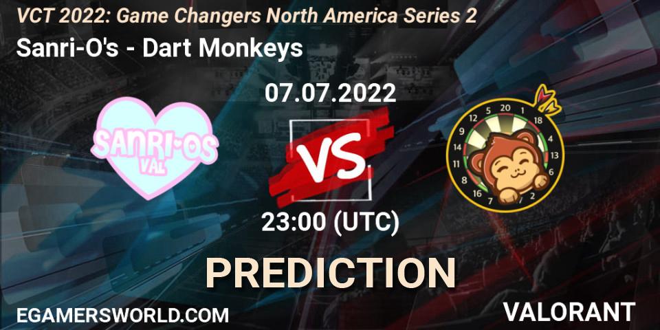 Sanri-O's - Dart Monkeys: прогноз. 07.07.2022 at 22:40, VALORANT, VCT 2022: Game Changers North America Series 2
