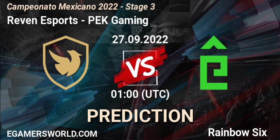 Reven Esports - PÊEK Gaming: прогноз. 27.09.2022 at 01:00, Rainbow Six, Campeonato Mexicano 2022 - Stage 3