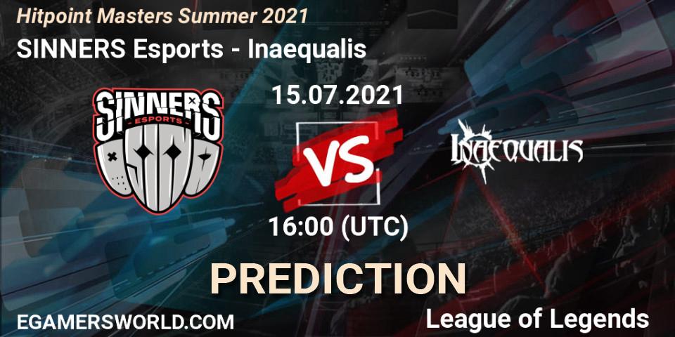 SINNERS Esports - Inaequalis: прогноз. 15.07.2021 at 16:00, LoL, Hitpoint Masters Summer 2021