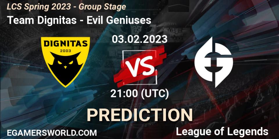 Team Dignitas - Evil Geniuses: прогноз. 04.02.2023 at 00:00, LoL, LCS Spring 2023 - Group Stage