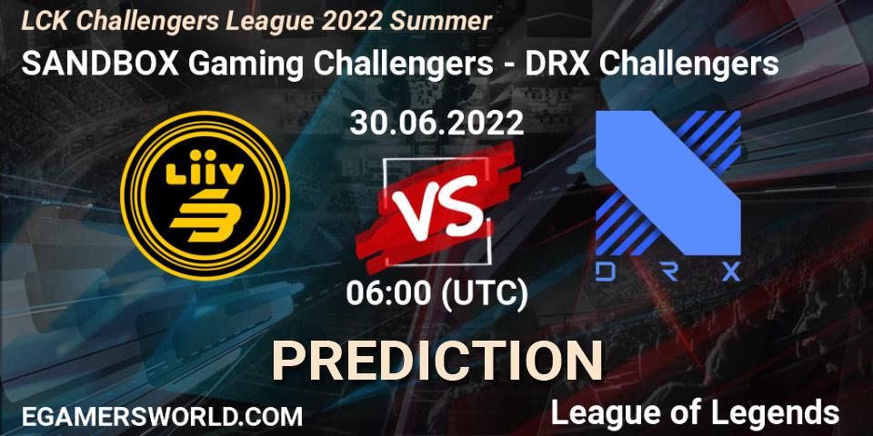SANDBOX Gaming Challengers - DRX Challengers: прогноз. 30.06.2022 at 06:00, LoL, LCK Challengers League 2022 Summer