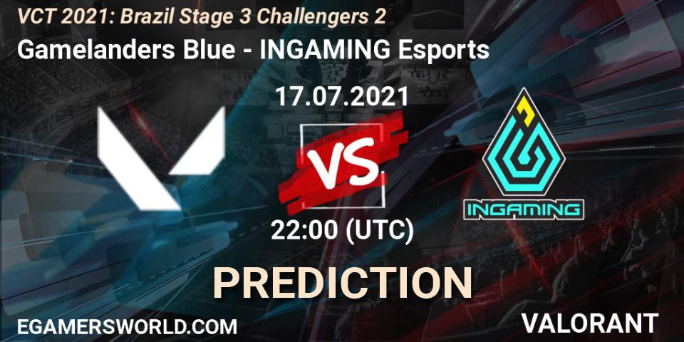 Gamelanders Blue - INGAMING Esports: прогноз. 17.07.2021 at 22:30, VALORANT, VCT 2021: Brazil Stage 3 Challengers 2
