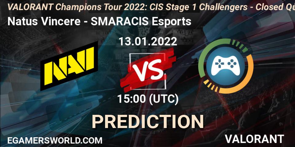 Natus Vincere - SMARACIS Esports: прогноз. 13.01.2022 at 15:00, VALORANT, VCT 2022: CIS Stage 1 Challengers - Closed Qualifier 1