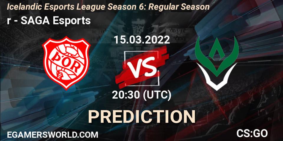 Þór - SAGA Esports: прогноз. 15.03.2022 at 20:30, Counter-Strike (CS2), Icelandic Esports League Season 6: Regular Season