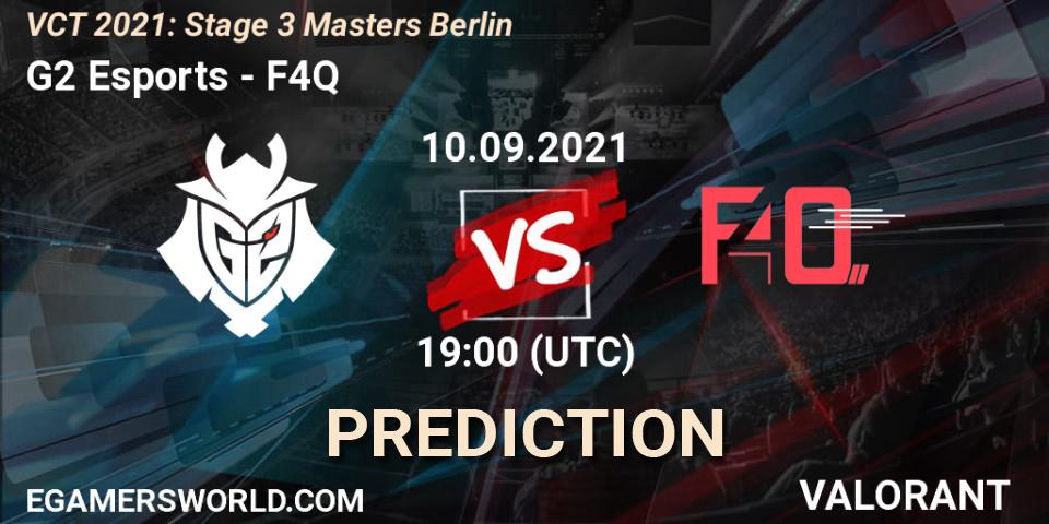 G2 Esports - F4Q: прогноз. 10.09.2021 at 16:00, VALORANT, VCT 2021: Stage 3 Masters Berlin