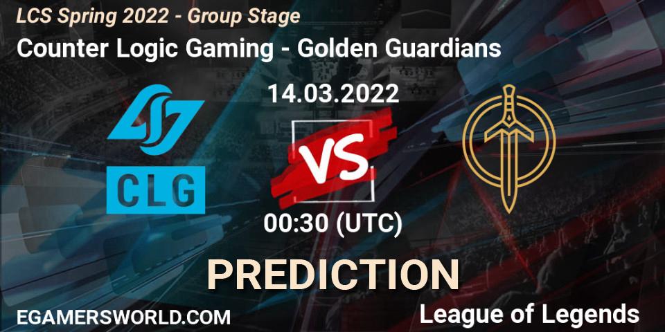 Counter Logic Gaming - Golden Guardians: прогноз. 13.03.22, LoL, LCS Spring 2022 - Group Stage