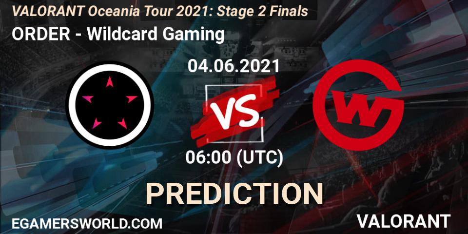 ORDER - Wildcard Gaming: прогноз. 05.06.2021 at 05:30, VALORANT, VALORANT Oceania Tour 2021: Stage 2 Finals
