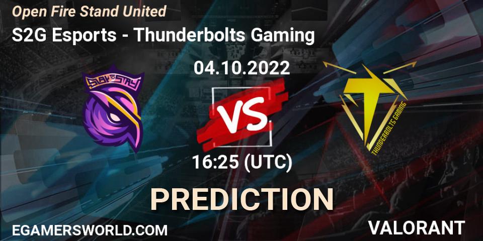 S2G Esports - Thunderbolts Gaming: прогноз. 04.10.22, VALORANT, Open Fire Stand United