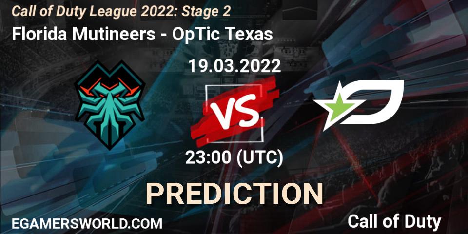 Florida Mutineers - OpTic Texas: прогноз. 19.03.2022 at 22:00, Call of Duty, Call of Duty League 2022: Stage 2