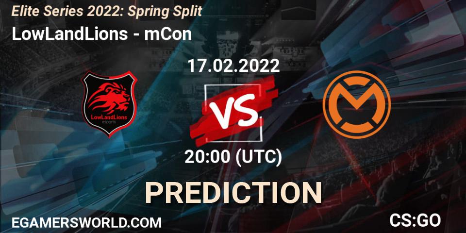 LowLandLions - mCon: прогноз. 17.02.2022 at 20:00, Counter-Strike (CS2), Elite Series 2022: Spring Split