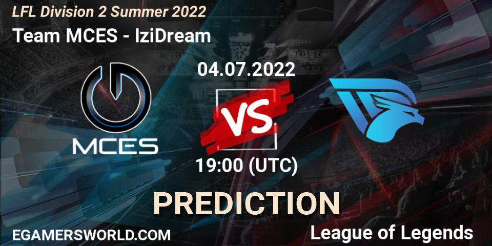 Team MCES - IziDream: прогноз. 04.07.2022 at 19:15, LoL, LFL Division 2 Summer 2022