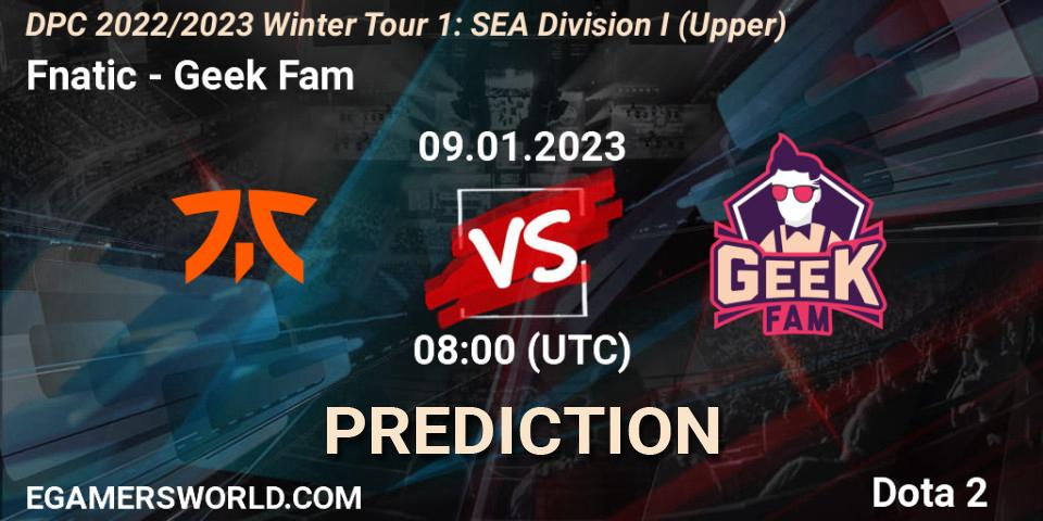 Fnatic - Geek Fam: прогноз. 09.01.23, Dota 2, DPC 2022/2023 Winter Tour 1: SEA Division I (Upper)